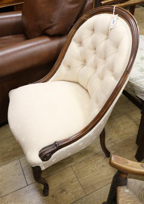 A Victorian button back nursing chair